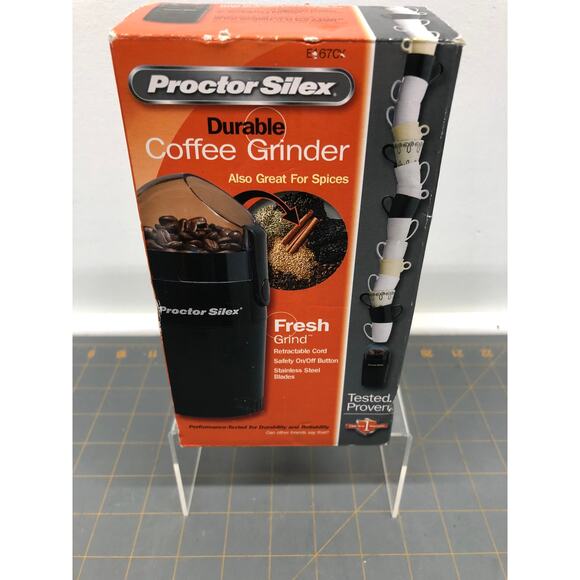 Proctor Silex Black Coffee Grinder Fresh Grind Spices Retractable Cord New - Picture 4 of 6